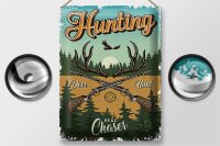 Blechschild Jagd 30x40cm Hunting deer hunt Abenteuer