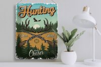 Blechschild Jagd 30x40cm Hunting deer hunt Abenteuer