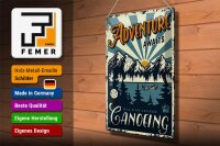 Blechschild Kanu 30x40cm Adventure awaits Canoeing Sport