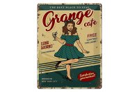 Blechschild Retro 30x40cm Pinup Grange cafe life music