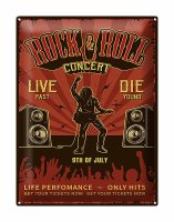 Blechschild Retro 30x40cm Rock&Roll Concert live 9th...