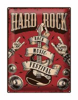 Blechschild Retro 30x40cm hard Rock Music festival