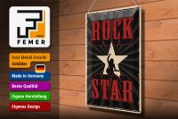 Blechschild Retro 30x40cm Rock Star Musik