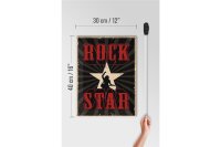 Blechschild Retro 30x40cm Rock Star Musik