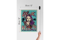 Blechschild Pinup 30x40cm Hawaii i left my heart
