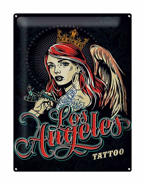 Blechschild Pinup 30x40cm Tattoo Los Angeles