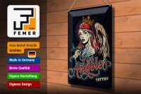 Blechschild Pinup 30x40cm Tattoo Los Angeles