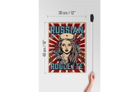 Blechschild Pinup 30x40cm russian roulette