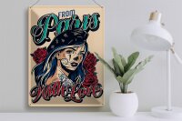Blechschild Pinup 30x40cm Tattoo from Paris with love