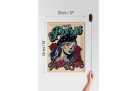 Blechschild Pinup 30x40cm Tattoo from Paris with love