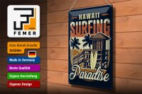 Blechschild Hawaii 30x40cm Surfing Paradise