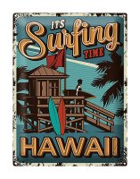 Blechschild Hawaii 30x40cm it´s Surfing time