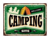 Blechschild Retro 40x30cm Camping welcome