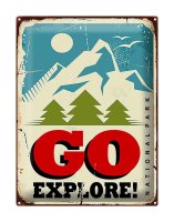 Blechschild Retro 30x40cm National Park go explore