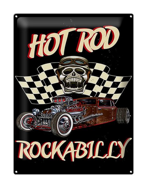 Blechschild Auto 30x40cm hot rod rockabilly