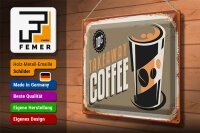 Blechschild Kaffee 40x30cm Retro Coffee takeaway