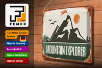 Blechschild Retro 40x30cm Mountain Explorer