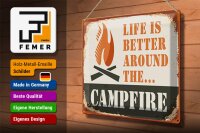 Blechschild Camping 40x30cm Campfire life is better Outdoor