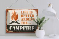 Blechschild Camping 40x30cm Campfire life is better Outdoor