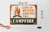 Blechschild Camping 40x30cm Campfire life is better Outdoor