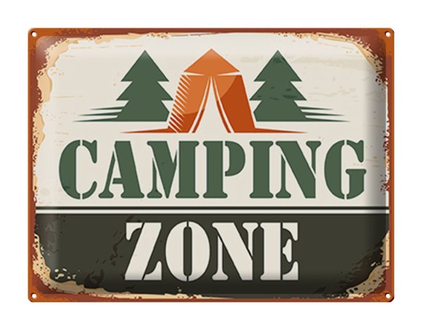 Blechschild Camping 40x30cm Camping Zone