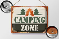 Blechschild Camping 40x30cm Camping Zone