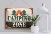 Blechschild Camping 40x30cm Camping Zone