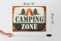 Blechschild Camping 40x30cm Camping Zone