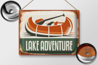 Blechschild Retro 40x30cm lake adventure Outdoor