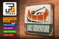 Blechschild Retro 40x30cm lake adventure Outdoor