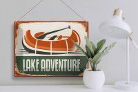 Blechschild Retro 40x30cm lake adventure Outdoor
