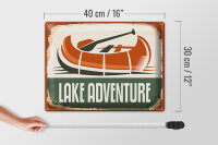 Blechschild Retro 40x30cm lake adventure Outdoor