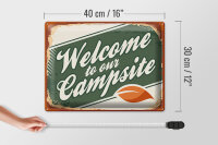 Blechschild Camping 40x30cm welcome to our Campsite