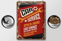 Blechschild Retro 30x40cm Car Service open 24 hours Auto