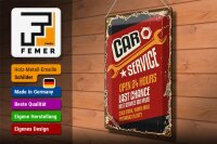 Blechschild Retro 30x40cm Car Service open 24 hours Auto
