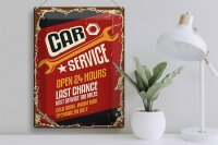 Blechschild Retro 30x40cm Car Service open 24 hours Auto