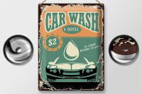 Blechschild Retro 30x40cm Car Wash Service mechanic on duty
