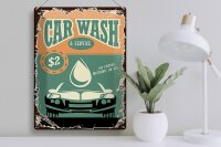 Blechschild Retro 30x40cm Car Wash Service mechanic on duty