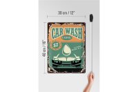Blechschild Retro 30x40cm Car Wash Service mechanic on duty