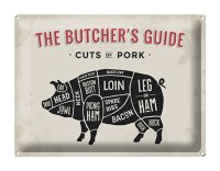 Blechschild Schwein 40x30cm Pork cuts Metzgerei Fleisch