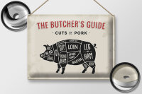 Blechschild Schwein 40x30cm Pork cuts Metzgerei Fleisch