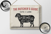Blechschild Lamm 40x30cm Lamb cuts Metzgerei Fleisch