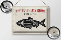 Blechschild Fisch 40x30cm cuts of fish Metzgerei