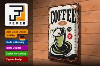 Blechschild Retro 30x40cm Kaffee Coffee Shop premium
