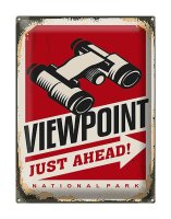 Blechschild Retro 30x40cm Viewpoint just ahead Adventure