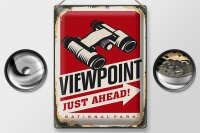 Blechschild Retro 30x40cm Viewpoint just ahead Adventure