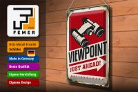 Blechschild Retro 30x40cm Viewpoint just ahead Adventure