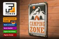 Blechschild Camping 30x40cm Camping Zone Outdoor