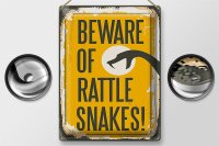 Blechschild Retro 30x40cm Schlange beware of rattle snakes
