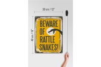 Blechschild Retro 30x40cm Schlange beware of rattle snakes